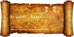 Kripkó Kitti névjegykártya